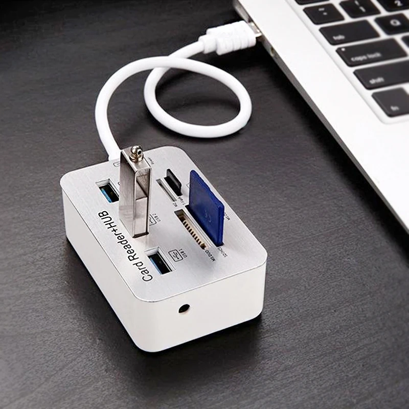 KuWFi USB концентратор 3,0 Combo USB Высокоскоростной разветвитель Мульти usb порт Тип C концентратор SD/TF Card Reader