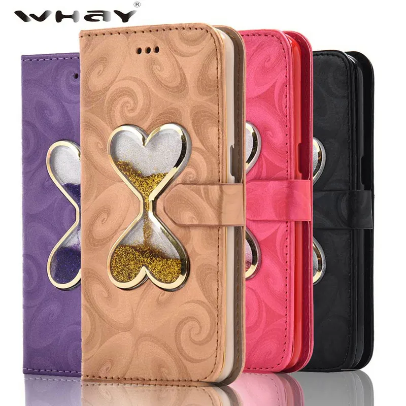 

WHAY Glitter Liquid Quicksand Case For Samsung Galaxy S8 S8 Plus PU Leather Stand Function Phone Cases For Samsung S8 Plus Cover