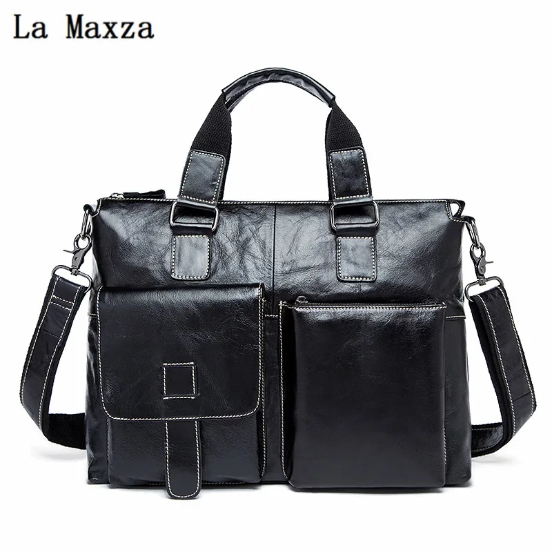 

European and American Leather Men's casual business men's handbag documents, Baotou leather, men's Single Shoulder Bag Satchel