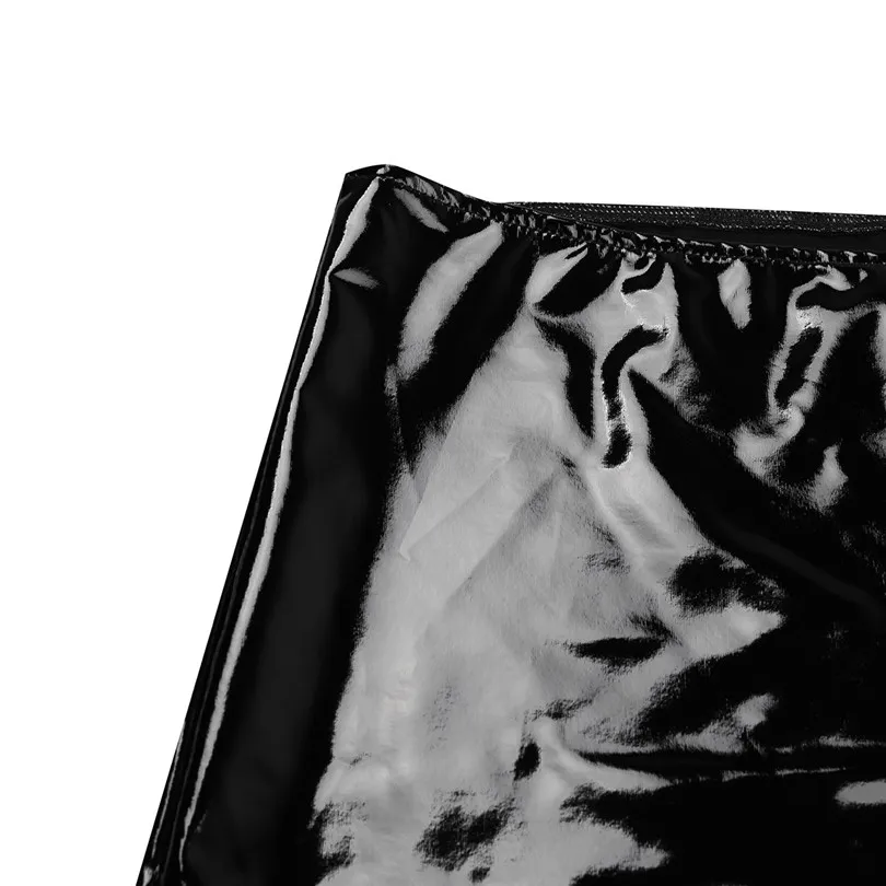 Black Men Shiny Patent Leather Open Penis Ring Long Leg Boxer Short Panties Wetlook Slim Fit Men Elastic Waist Short