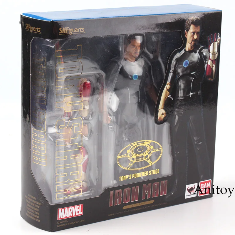 SH Figuarts фигурка Marvel Железный человек Тони Старк с Тони Powerd этап ПВХ Железный человек Коллекционные Фигурки Модель игрушки