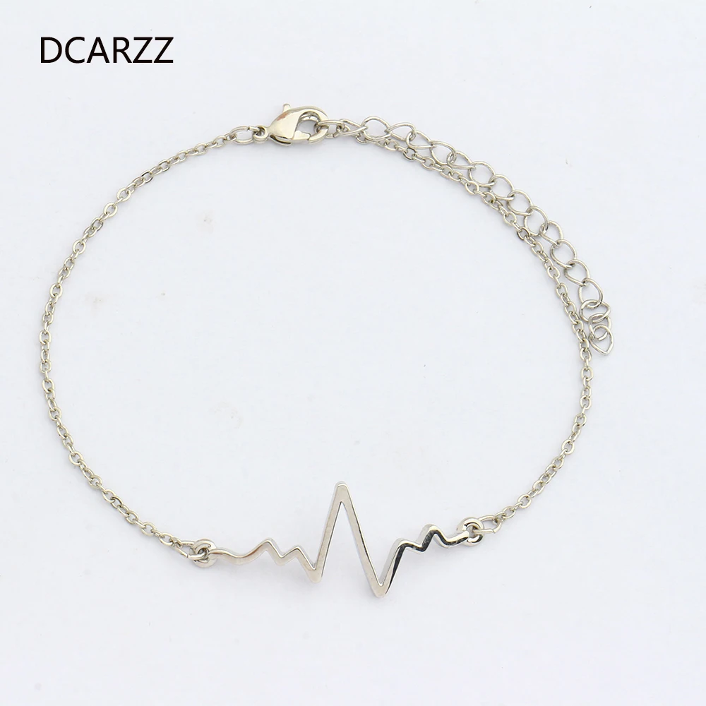 DCARZZ электрокардиограмма модные очаровательные браслеты золотого цвета Браслеты для женщин модные ювелирные изделия подарок на заказ браслет