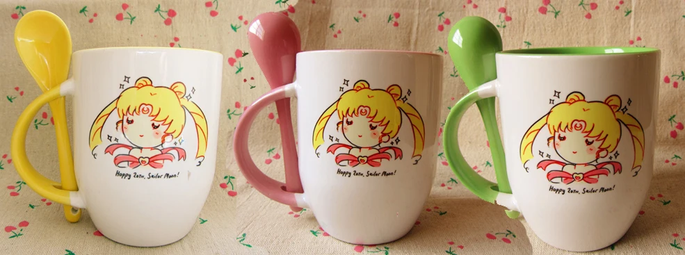 Керамическая кофейная кружка с ложкой Sailor Moon|coffee mug cup|mug cupcup with spoon |