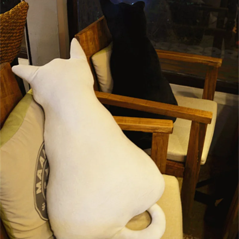 Милая мягкая детская подушка с рисунком кота, плюшевая задняя часть автомобиля, декоративное покрывало для дивана, подушка, кукла, игрушка, подарок для дома