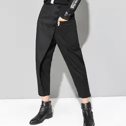 Высокая эластичная талия шаровары женские осенние новые тренировочные брюки хип-хоп Уличная Повседневная нестандартные штаны шить