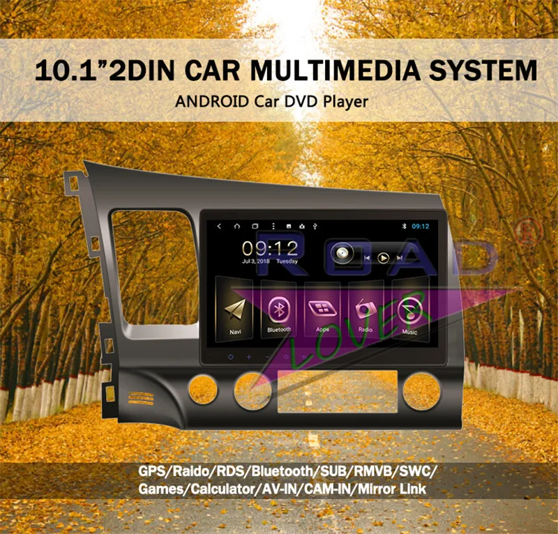 Sale Roadlover Android 8.1 Car Multimedia Player Radio For Honda Civic 2006-2011 Stereo GPS Navigation Automagnitol Double Din NO DVD 14