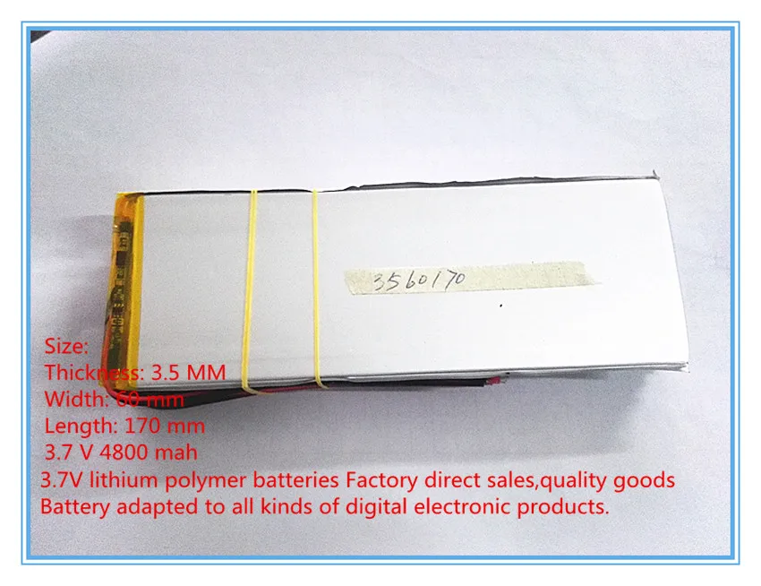 3,7 V 4800mAh литий-ионный полимерный аккумулятор 3560170 таблетки светодиодный аккумулятор для мобильных устройств