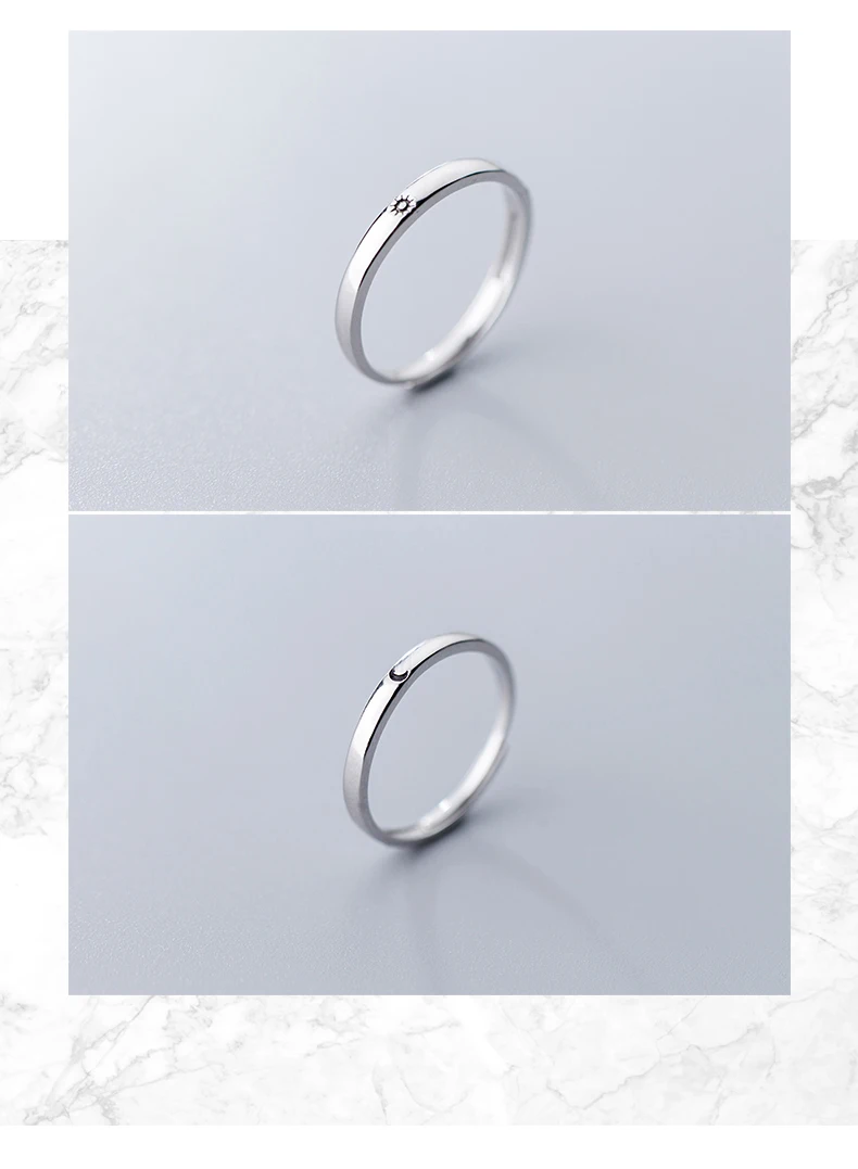 Colusiwei подлинное серебро 925 пробы солнце и лунные кольца 925 парные серебряные кольца регулируемое кольцо для пальцев романтическое украшение для влюбленных