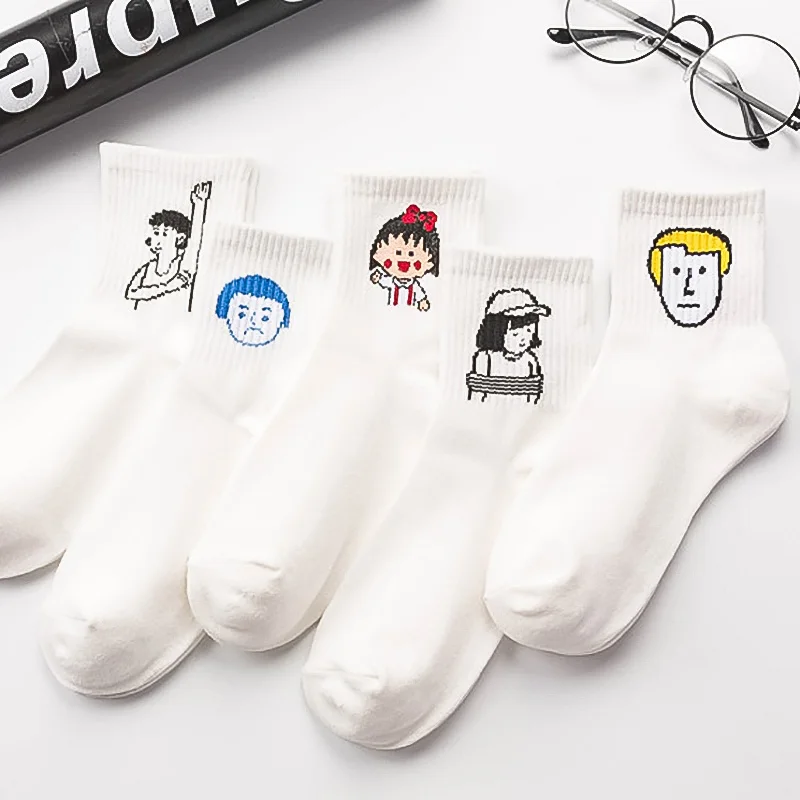 

Maruko Cartoon Character Cute Short Socks Women Harajuku Cute Pink Leopard Rabbit Ankle Socks Funny Hipster Skatebord Girls Dog