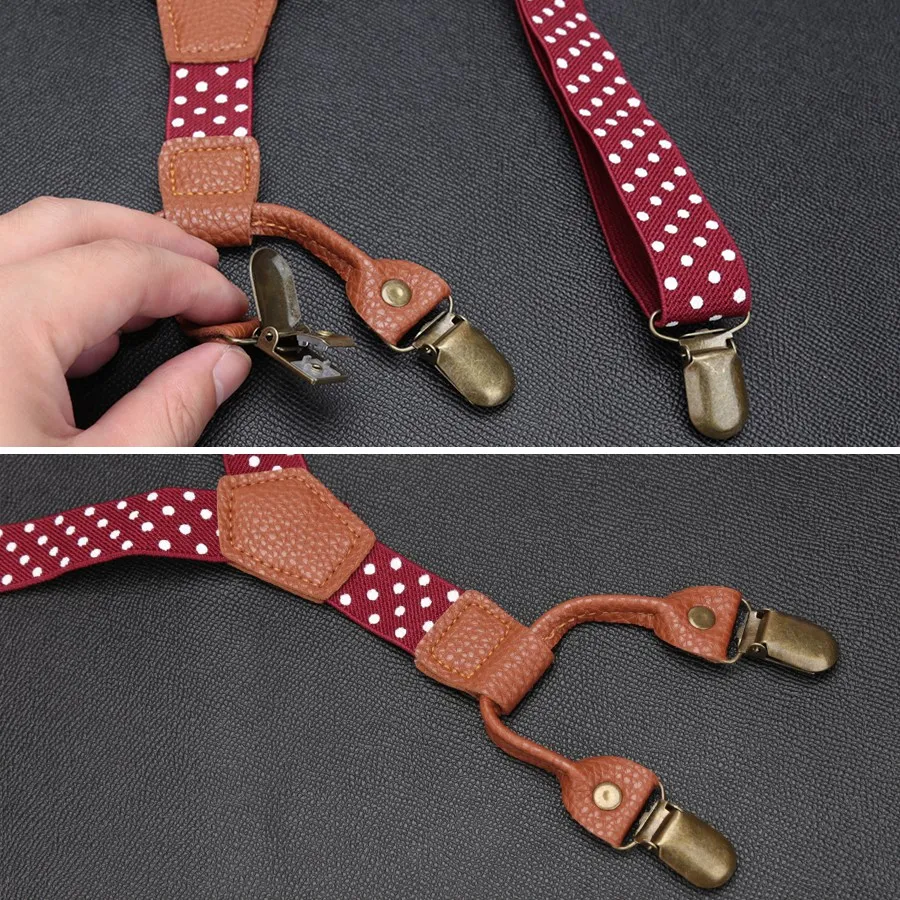 Kids Elastic Suspenders Lovely Children Matching Tuxedo Suit Unisex Boys Girls Wedding Costume Adjustable Y-Back Black Braces