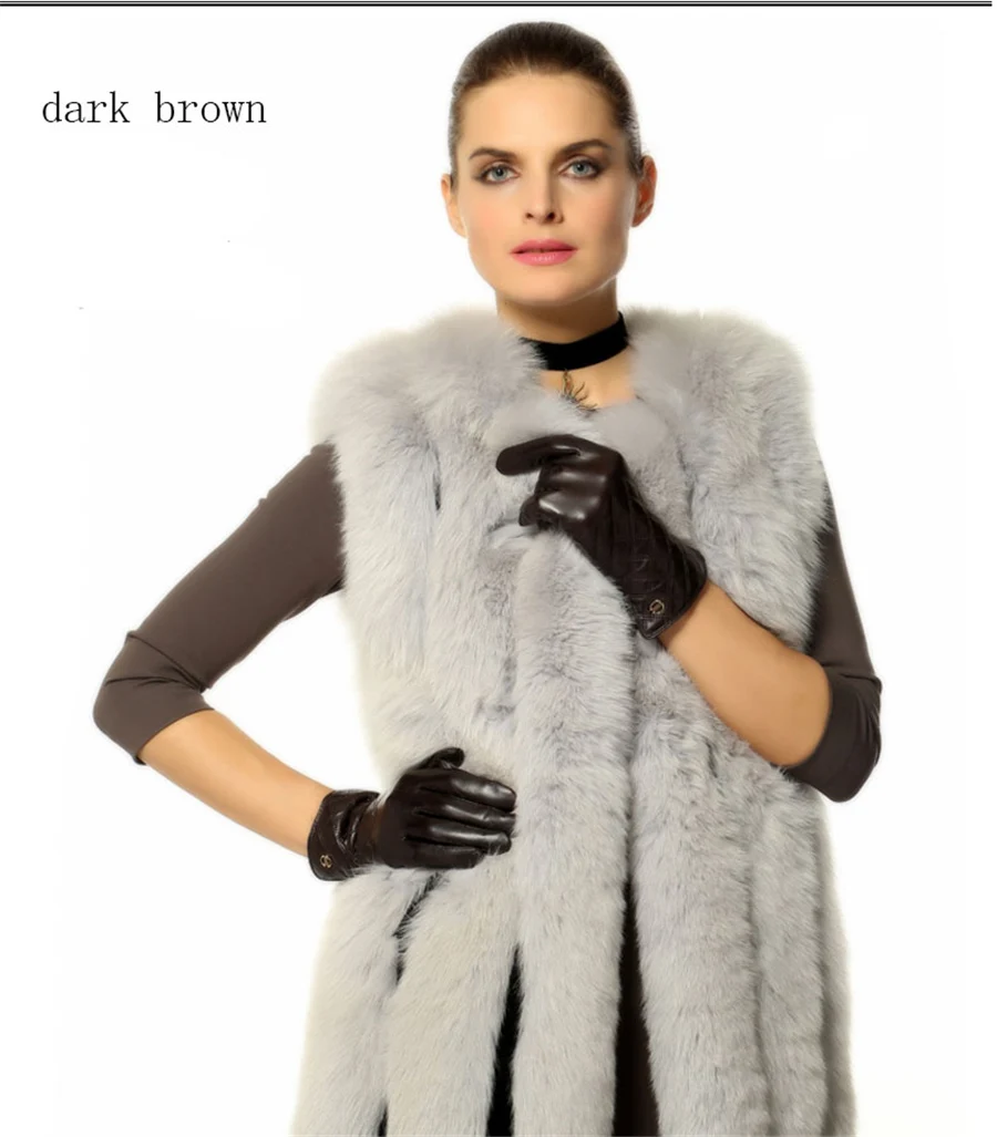 Для женщин Топ Мода Пояса из натуральной кожи Прихватки для мангала для зимы Термальность наручные овчины перчатки женские 2018 Новые
