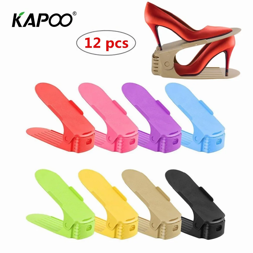 

12pcs Shoe Racks Durable Plastic Modern Double Cleaning Storage Shoes Rack Living Room Convenient Shoebox Shoes Organizer Stand