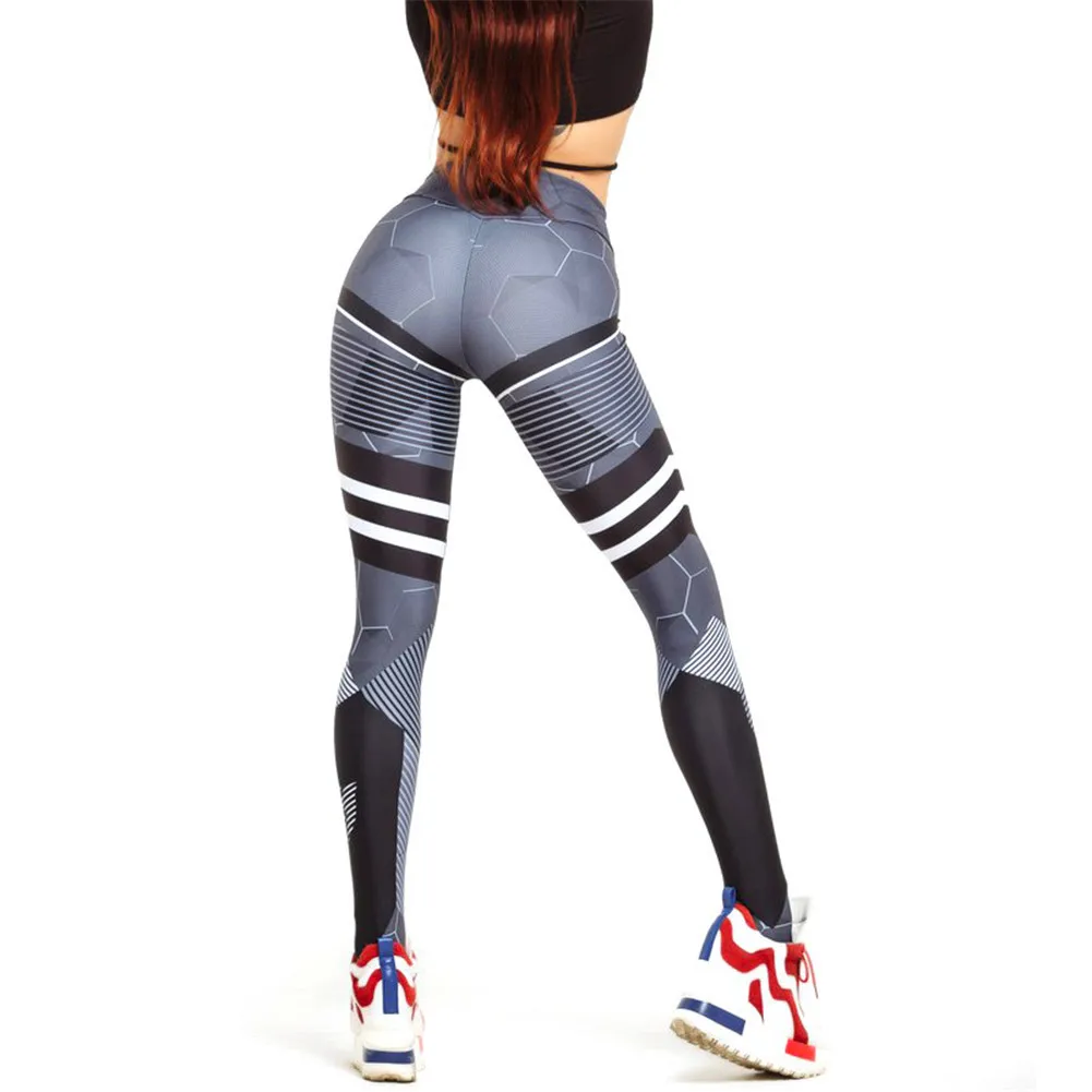 

New 2018 Mesh Pattern Print Leggings Fitness Leggings For Women Sporting Workout Leggins Elastic Trousers Slim Black White Pants