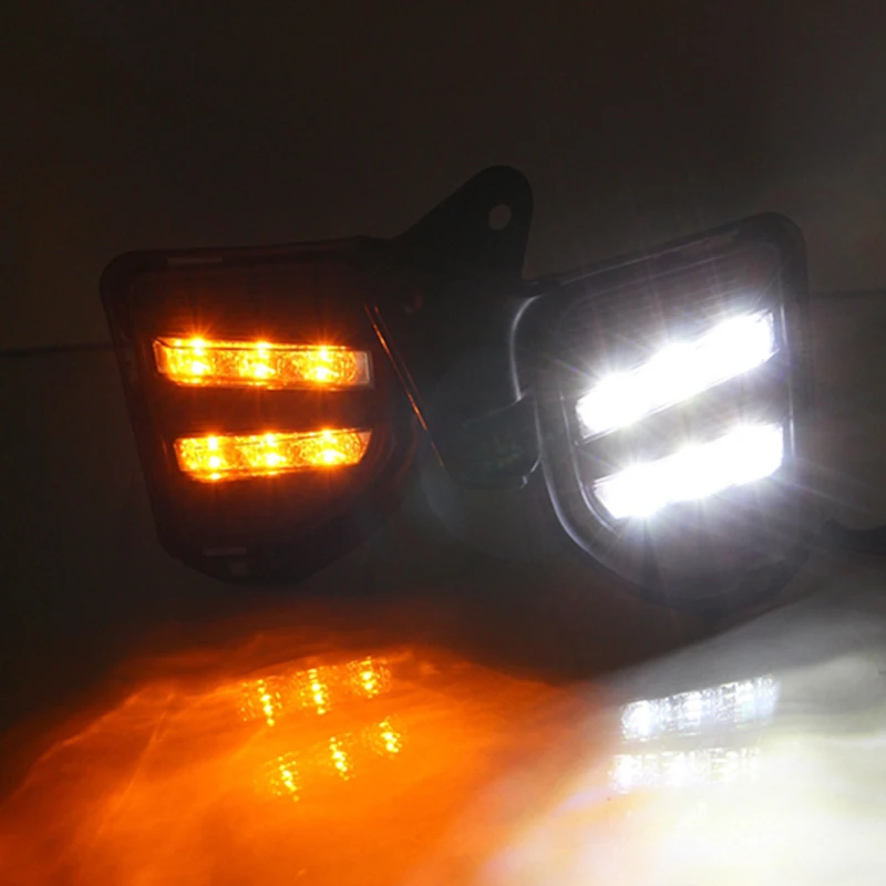 

Car Flashing 1pair LED Daytime Running Light For Toyota Hiace 2014 2015 2016 Car Accessories Waterproof ABS 12V DRL Fog Lamp