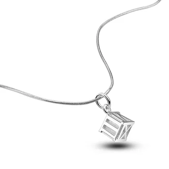 

Hot Sale Cute New Fashion Real100% solid 925 Silver Pendant Necklace Women Roman Numerals Pendant Necklace Silver Snake Chain