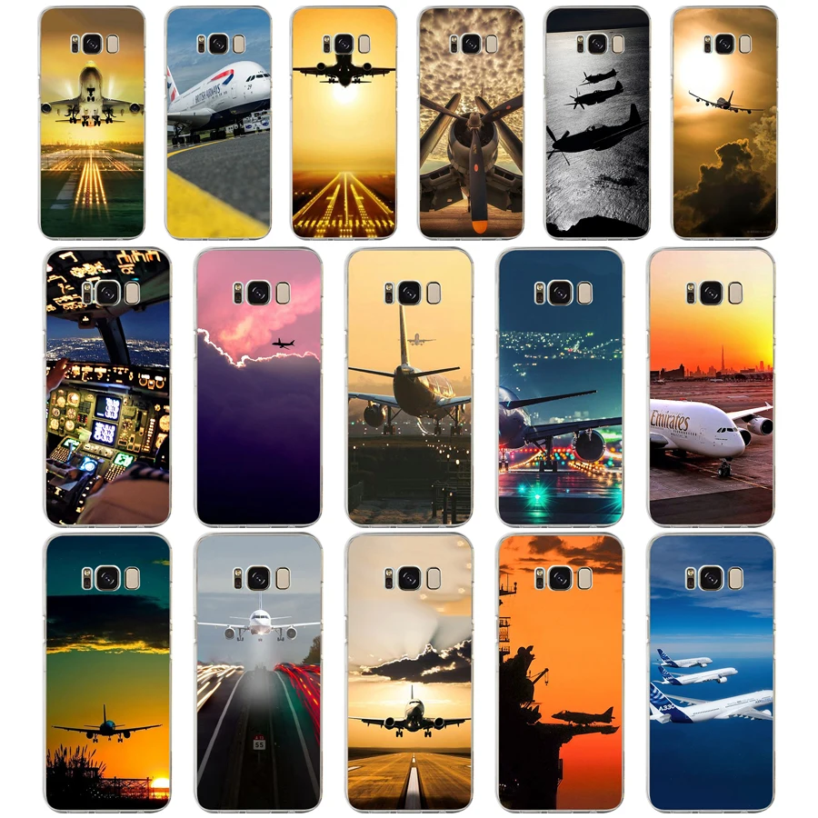 

4G Airplane Takeoff Flight Soft TPU Silicone Cover Case for samsung Galaxy s6 s6 edge s8 s9 plus case