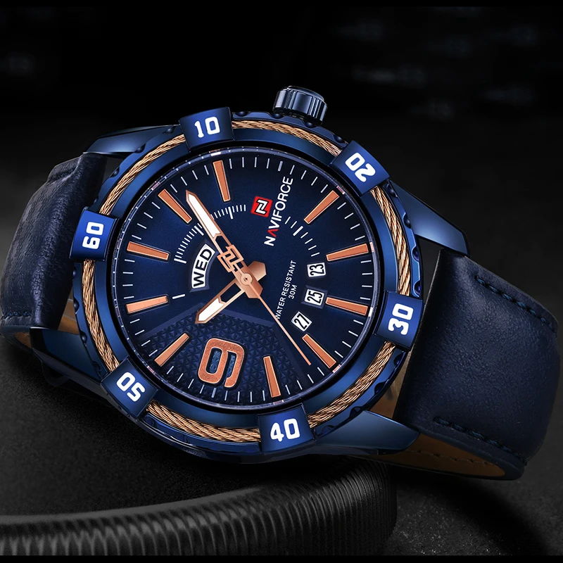 NAVIFORCE люксовый бренд мужские Модные спортивные водонепроницаемые часы кварцевые