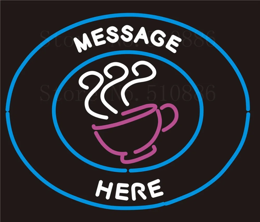 

Custom Signage NEON SIGNS Message Here Coffee Real GLASS Tube BAR PUB Signboard Display Decorate Store Shop Light Sign 17*14