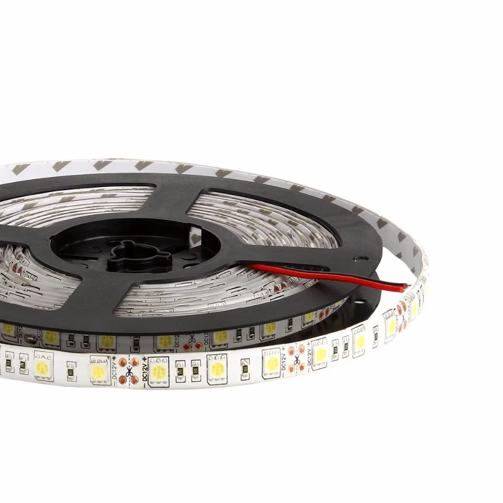 Cool White LED Strip 5050 SMD 5M 60LEDs/m DC 12V Waterproof Flexible Lamp Band Ribbon Tape LED Light Strip for Home Decoration
