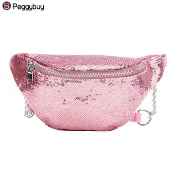 

Women Sequin Fanny Pack Fashion Female Waist Bag New Chest Pouch Shoulder Bag Glitter Bum Belts Bags Waist Packs