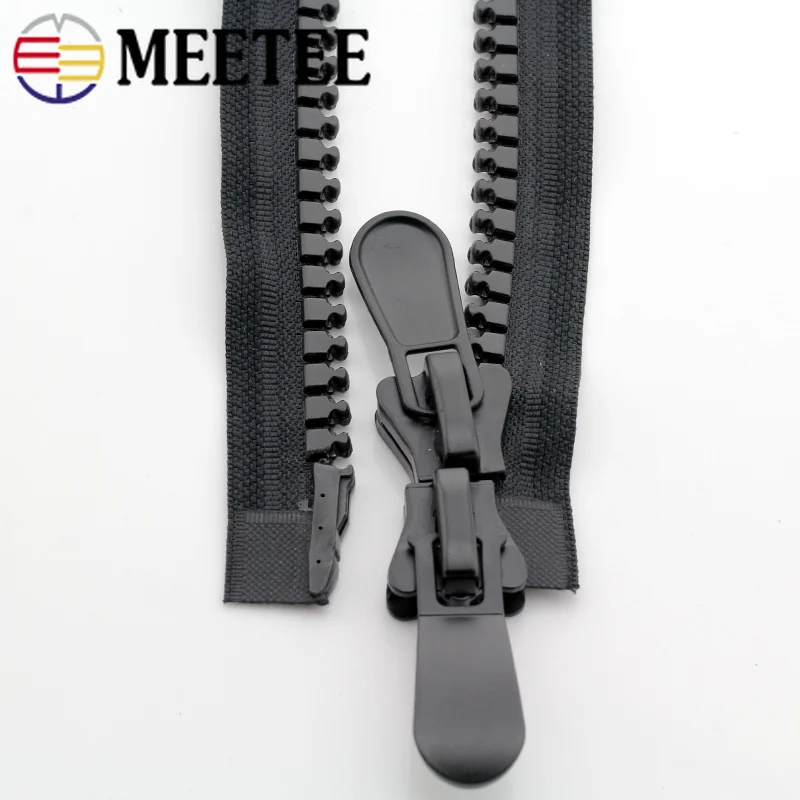 Meetee 20# Экстра большая молния из смолы черные двойные ползунки open-конец застежки-молнии для шитья пуховик палатка Пальто DIY одежды ремесла