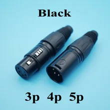 10 шт./лот черный 3/4/5 Pins XLR/гнездовой разъем гнездо адаптера аудио Панель крепление Разъем конвертер XLR разъем адаптера