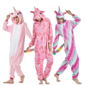 

Women Kigurumi Unicorn Pajamas Sets Flannel Cute Animal tenma Sleepwear cat Pajamas Winter unicornio Nightie Pyjamas Homewear