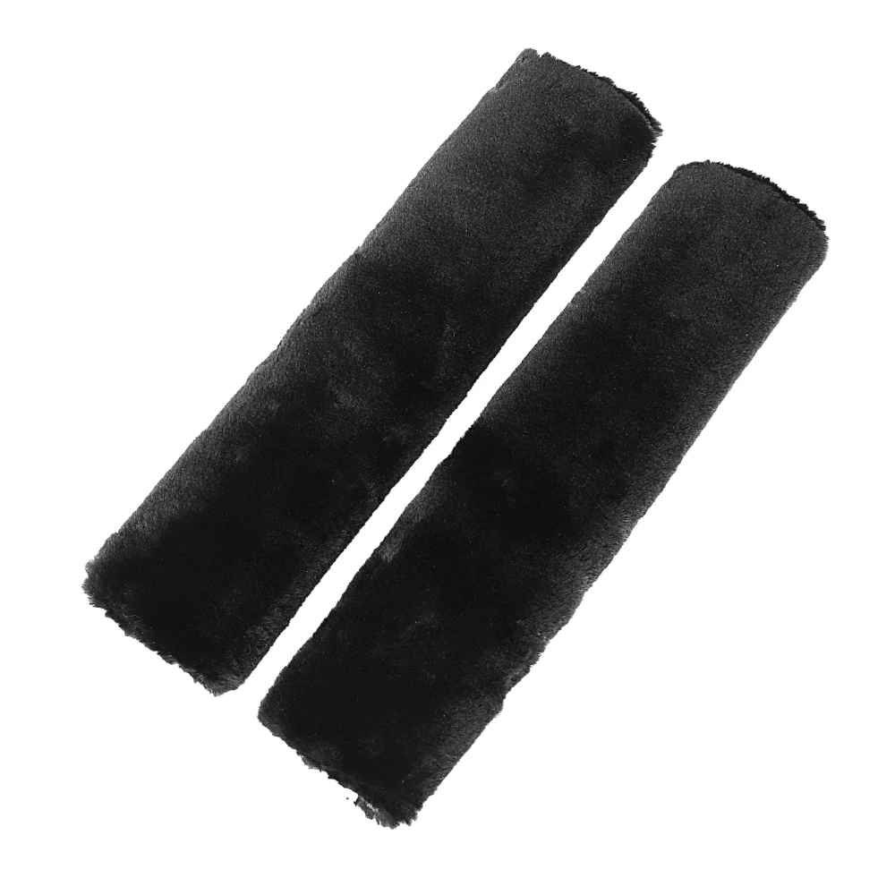 YOSOLO 2 peice/комплект мягкий плюшевый чехол на ремень безопасности подкладка под плечо чехол на ремень удобный ремень безопасности для вождения автомобиля - Название цвета: Черный