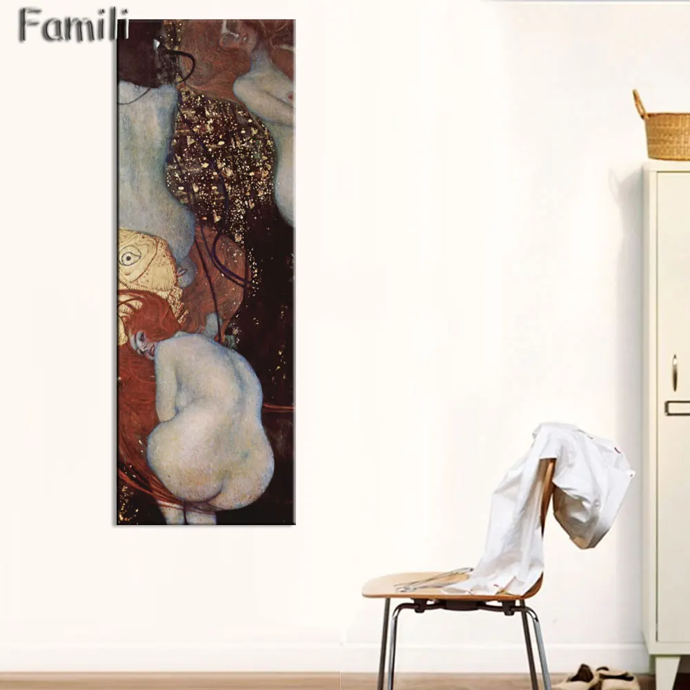 Картина маслом для женщин Quadros Gustav Klimt Monster напечатанная на холсте настенная