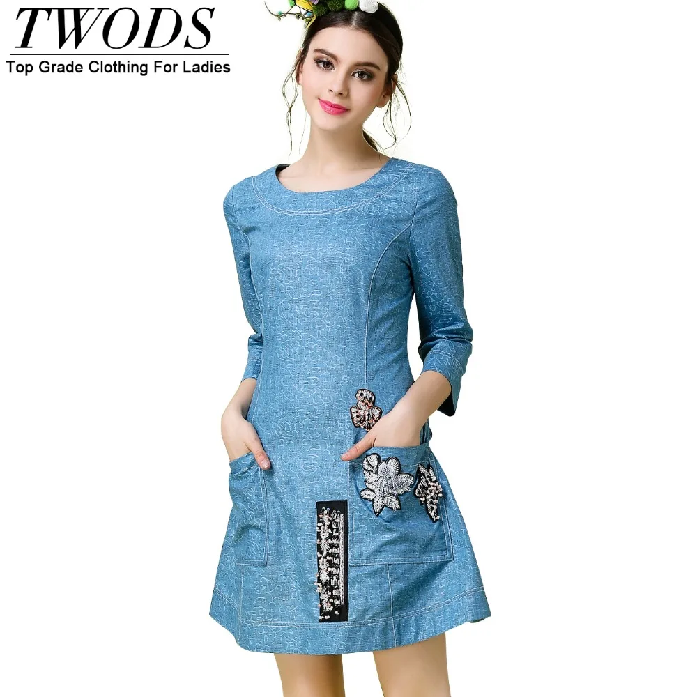 designer denim dress