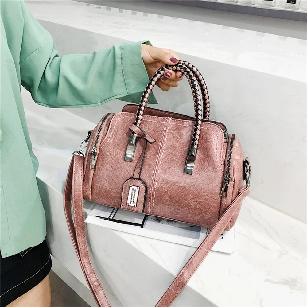 

Boston handbag women's shoulder bag big high quality PU leather luxury handbags women bags designer crossbody bag for women 2019