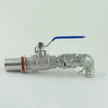 Сверхмощный 1/2 В. weldless Нержавеющая сталь мяч Клапан с высоким потоком локоть Барб