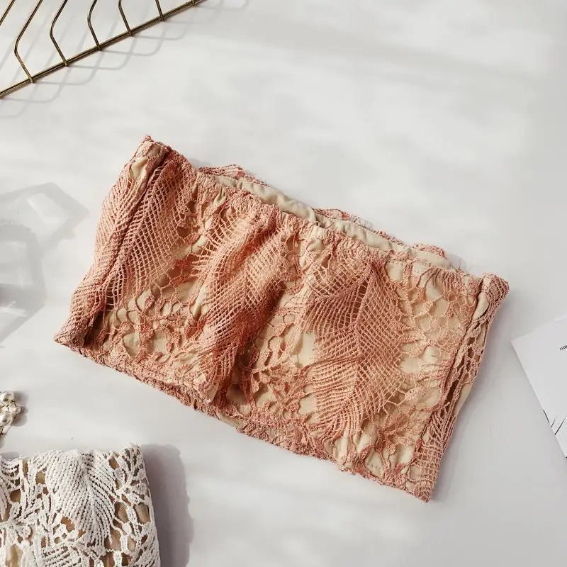 2019 new fashion women's bra seaside holiday openwork lace tube top high waist short wrapped chest 2019 new fashion women's bra seaside holiday openwork lace tube top high waist short wrapped chest