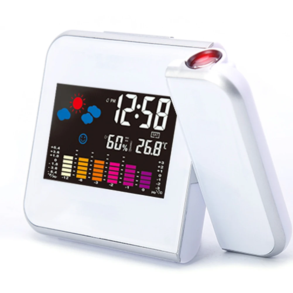 Настольные светодиодные часы проекционный будильник цифровые часы с функцией повтора даты подсветка проектор Настольные Цифровые часы с проекцией времени - Цвет: Белый