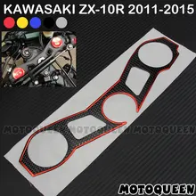 3D наклейки на мотоцикл коврик тройной дерево топ зажим верхний передний конец наклейка для Kawasaki ZX 10R zxzx10r 2011- 11 12 13 14 15