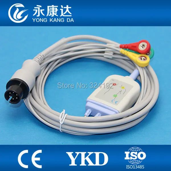 YKD spo2 датчик для 6 pin ECG Cablewith 3 свинца, IEC К, Snap 1 k сопротивление