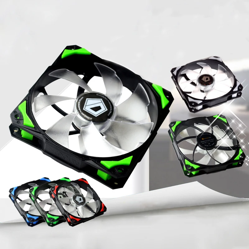 

ID-COOLING PL-12025 12cm RGB fan 4Pin PWM LED Computer CPU Cooler With De-vibration Rubber Low Noise PC Gamer Fan heatsink