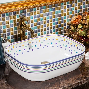 

Rectangular Jingdezhen Bathroom ceramic sink wash basin Counter Top Wash Basin Bathroom Sinks antique sink vanity ceramic sink