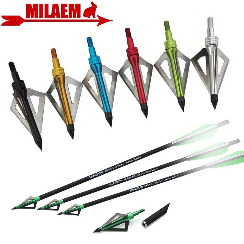 50pcs 100Gr Archery Blade Arrowhead Steel 3 Fix Blades Arrowhead Target Arrow Point Tips