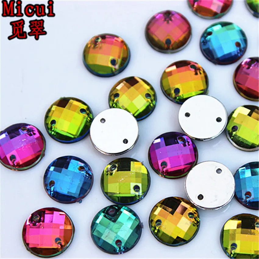100 шт. круглые акриловые бусины Micui ZZ370A 10 мм|beads for sewing|sew oncrystal rhinestone |