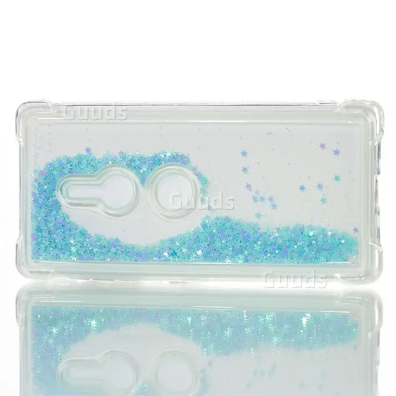 Dynamic Liquid Glitter Sand Quicksand TPU Case for Sony Xperia XZ2 - Silver Blue Star