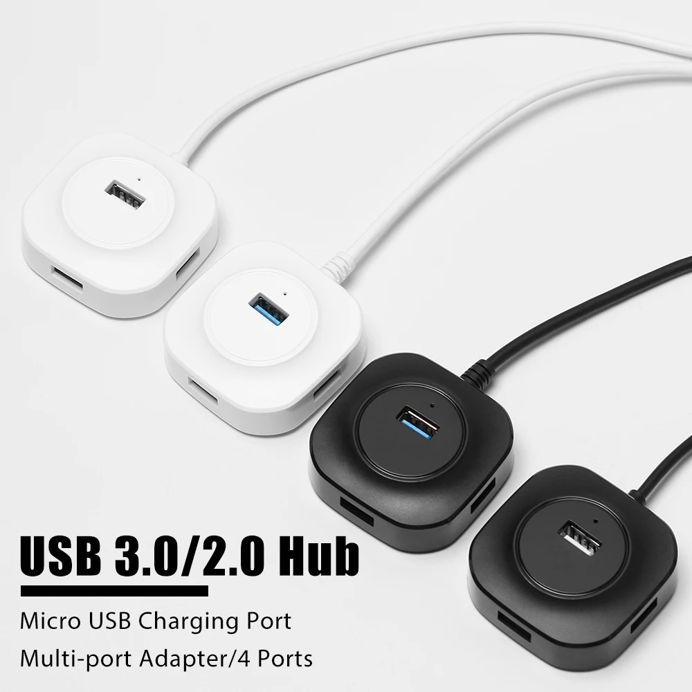 Usb-концентратор 4 порта USB 3,0 Разветвитель переключатель многопортовый адаптер супер скорость с микро USB зарядный порт для компьютера ноутбука