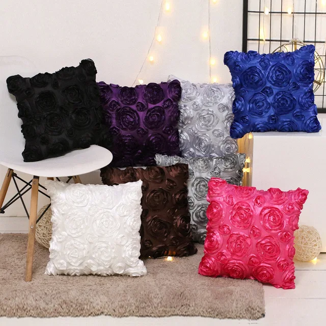 Wedding Rose Pillowcases4040cm Decorative Pillow Cases White Pink Mesmerizing Blue And Brown Decorative Pillows Wedding Rose Pillowcases4040cm Decorative Pillow Cases White Pink Mesmerizing Blue And Brown Decorative Pillows