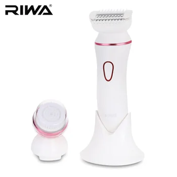 

RIWA RF - 1201 Rechargeable Wet Dry Electric 2 in 1 Facial Cleaning Brush Shaver