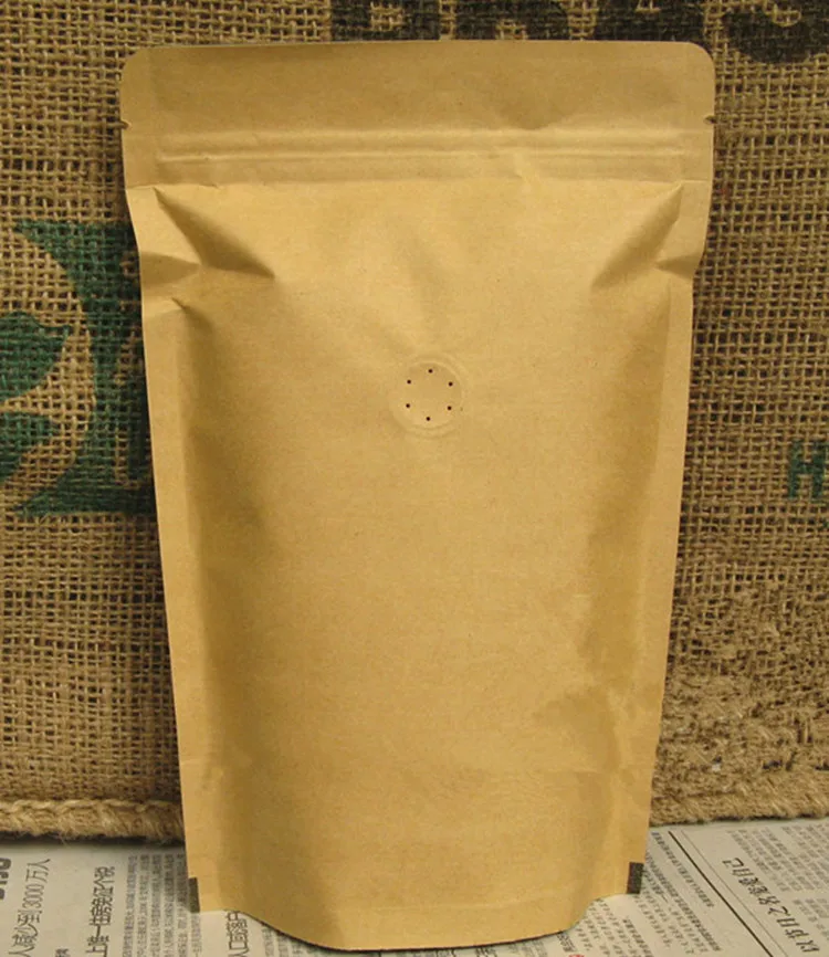 Leotrust 25 шт(1/4 фунт~ 1 фунт) крафт-бумага кофе клапан Ziplock мешок стенд-вверх фольга кофе в зернах упаковка мешков для хранения