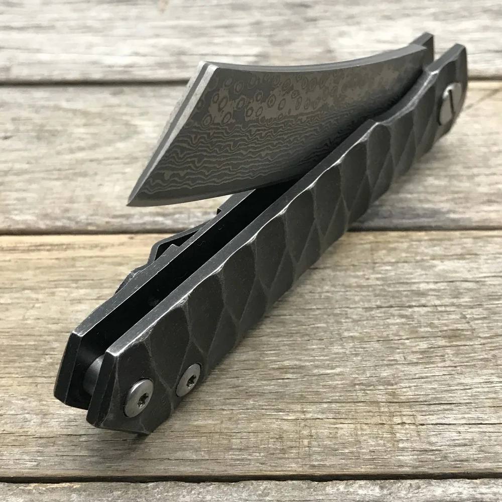 LDT Twosun Razor Folding Knife Tanto Damascus Blade Steel Handle Butcher Knives Flipper Camping Survival Hunting Knife EDC Tools LDT Twosun Razor Folding Knife Tanto Damascus Blade Steel Handle Butcher Knives Flipper Camping Survival Hunting Knife EDC Tools