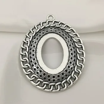 

New 10pcs/lot) 74x57mm Inner:30X40mm Metal Antique Silver/Bronze Pendant Cameo Cabochon Settings Fashion Jewelry Accessory