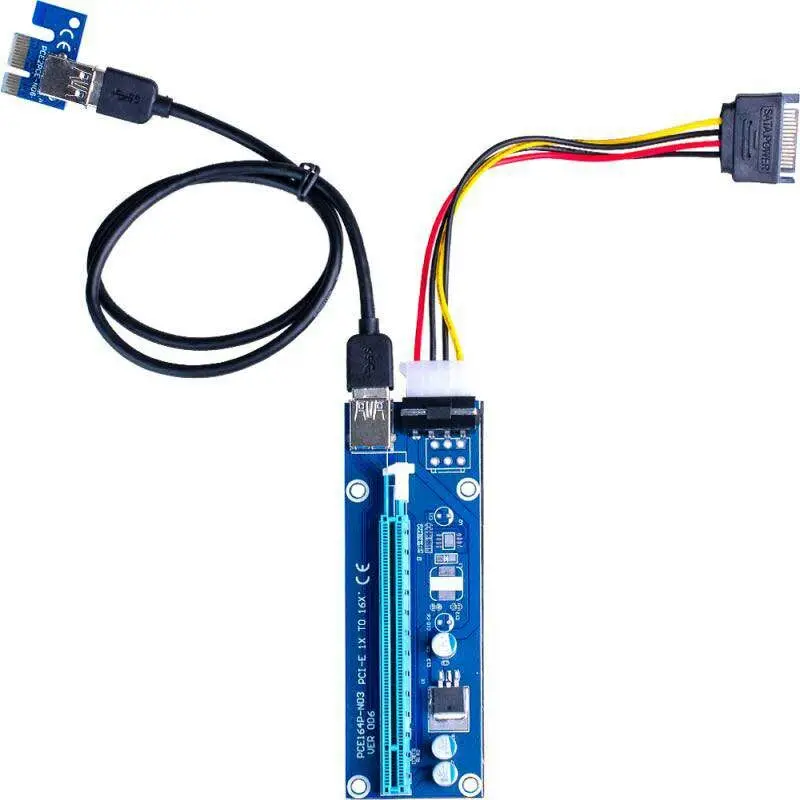 PCI-E PCI E Express 1x до 16x Riser Extender адаптер с 50 см USB 3,0 кабель питания для Bitcoin