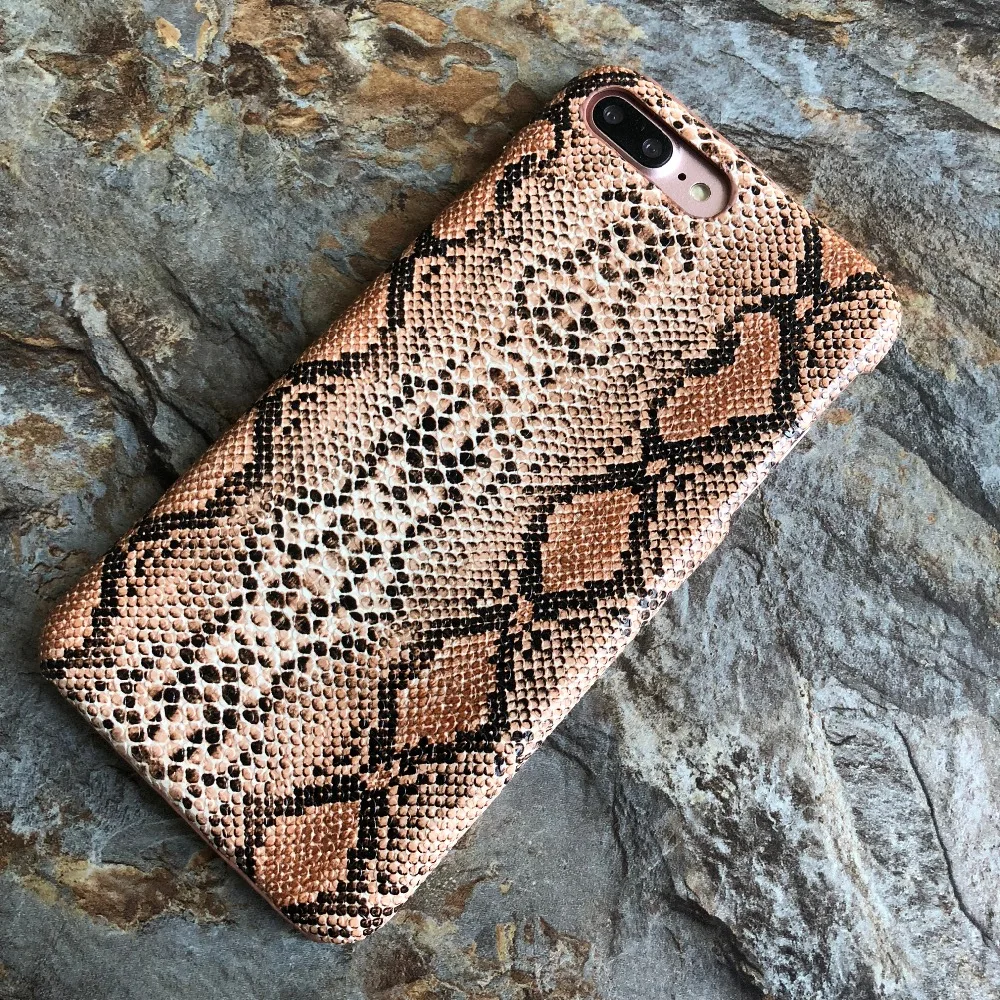 Kerzzil Cool Snake Texture Phone Cases For iPhone 6 6s 8 7 Plus XS Max XR Case PU Leather Back Cover For iPhone X case 8 Fundas