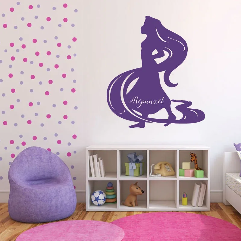 

Princess Rapunzel Wall Stickers For Kids Rooms Cartoon Vinyl Removable Baby Girls Home Decor Mural Nursery Playroom Decal
